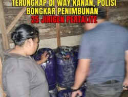 Polsek Pakuan Ratu berhasil mengungkap dugaan penimbunan bahan bakar minyak (BBM) bersubsidi jenis Pertalite di Kampung Serupa Indah, Kecamatan Pakuan Ratu, Kabupaten Way Kanan