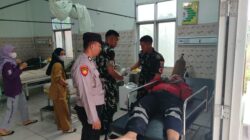 Respon Cepat Layanan 110, Polsek Way Tuba Evakuasi Pengendara Motor Alami Kecelakaan di Jalinsum Way Kanan