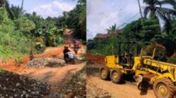 Setelah Viral di Medsos, Jalan Air Rami Ditanam Pisang oleh Warga, Langsung Ditimbun Pakai Koral