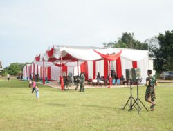 Tenda Berdiri Kokoh, Personel Mulai Bersiaga, TMMD Ke-128 Kodim Siap Ditutup Besok di Desa Pematang Sukatani