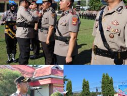 Polres Way Kanan Gelar Upacara Sertijab Kasat Samapta, Kasihumas dan Kapolsek Negeri Besar