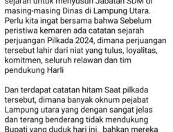 ROLING DALAM CATATAN BUPATI: JAMESBON SOAL PENETAPAN SDM DINAS LAMPUNG UTARA