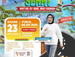Meriahkan HUT ke-27, Pemkab Way Kanan Gelar Jalan Sehat Gratis dengan Ribuan Doorprize Menarik