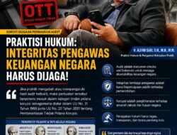 Praktisi Hukum Soroti Dugaan Permainan Audit, Tegaskan Integritas Pengawas Keuangan Negara Harus Dijaga