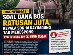 Dikonfirmasi Soal Dana BOS Ratusan Juta, Kepala SDN 14 Kayuagung Tak Merespons; Publik Desak APH OKI Turun Tangan