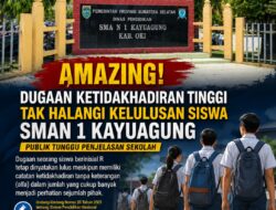 Amazing! Dugaan Ketidakhadiran Tinggi Tak Halangi Kelulusan Siswa SMAN 1 Kayuagung, Publik Tunggu Penjelasan Sekolah