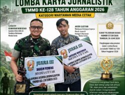 Kodim 0402/OKI-OI Raih Juara III Nasional Lomba Karya Jurnalistik TMMD ke-128 Kategori Media Cetak