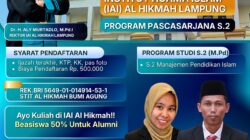 IAI Al-Hikmah Lampung Buka Pendaftaran Program Pascasarjana M.Pd. Tahun Akademik 2026