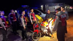 Wujudkan Kamtibmas Kondusif, Polres Way Kanan Gelar Patroli Malam di Jalinsum Bumi Baru