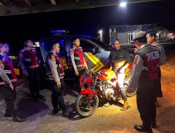 Wujudkan Kamtibmas Kondusif, Polres Way Kanan Gelar Patroli Malam di Jalinsum Bumi Baru