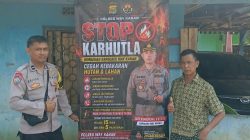 Polsek Baradatu Cegah Karhutla, Pasang Banner Himbauan Stop Karhutla di Sejumlah Kampung