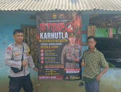 Polsek Baradatu Cegah Karhutla, Pasang Banner Himbauan Stop Karhutla di Sejumlah Kampung