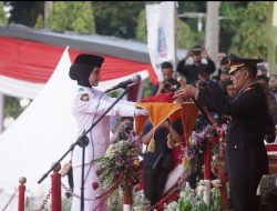 Upacara Penurunan Bendera HUT ke-81 Kemerdekaan RI di Provinsi Lampung Berlangsung Khidmat