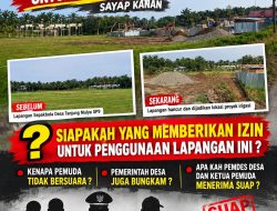 Lapangan Sepak Bola Desa Tanjung Mulya SP 9 Rusak Parah, Warga Minta Transparansi Sewa dan Perbaikan