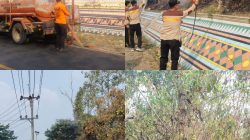 Satgas Karhutla Polres Way Kanan Bersama TNI, Damkar dan BPBD Padamkan Kebakaran Lahan di Umpu Semenguk