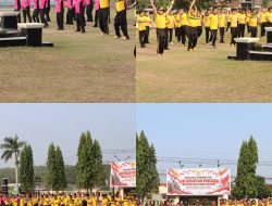 Jaga Kebugaran, Personel Polres Way Kanan bersama Bhayangkari Gelar Olahraga Senam Bersama