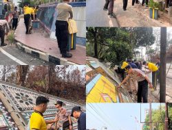 Green Policing, Polisi Bersama Masyarakat Gotong Royong Jaga Kebersihan di Simpang 4 Negeri Baru