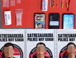 Satresnarkoba Polres Way Kanan Amankan Tiga Pria Diduga Terlibat Peredaran Sabu di Way Tuba
